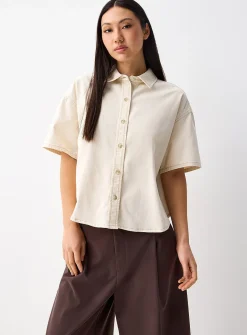 Boxy-fit denim shirt