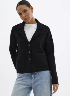 Boxy-fit notched-collar cardigan