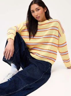 Boxy pastel striped sweater