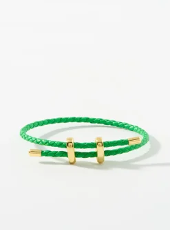Braided faux-leather bracelet