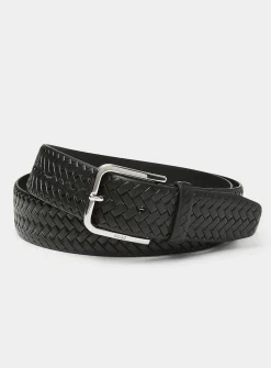 Braided leather belt