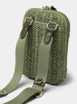 Braided straw phone clutch