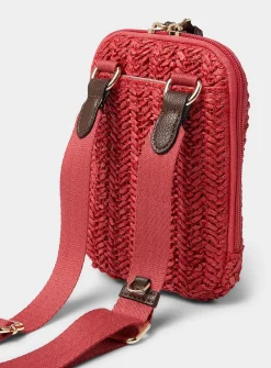 Braided straw phone clutch