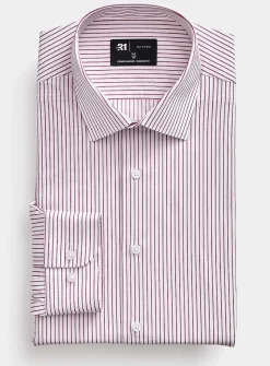 Brick-red striped shirt