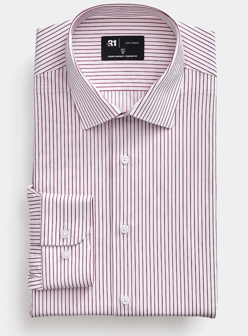 Brick-red striped shirt