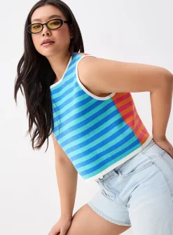 Bright stripe sweater vest