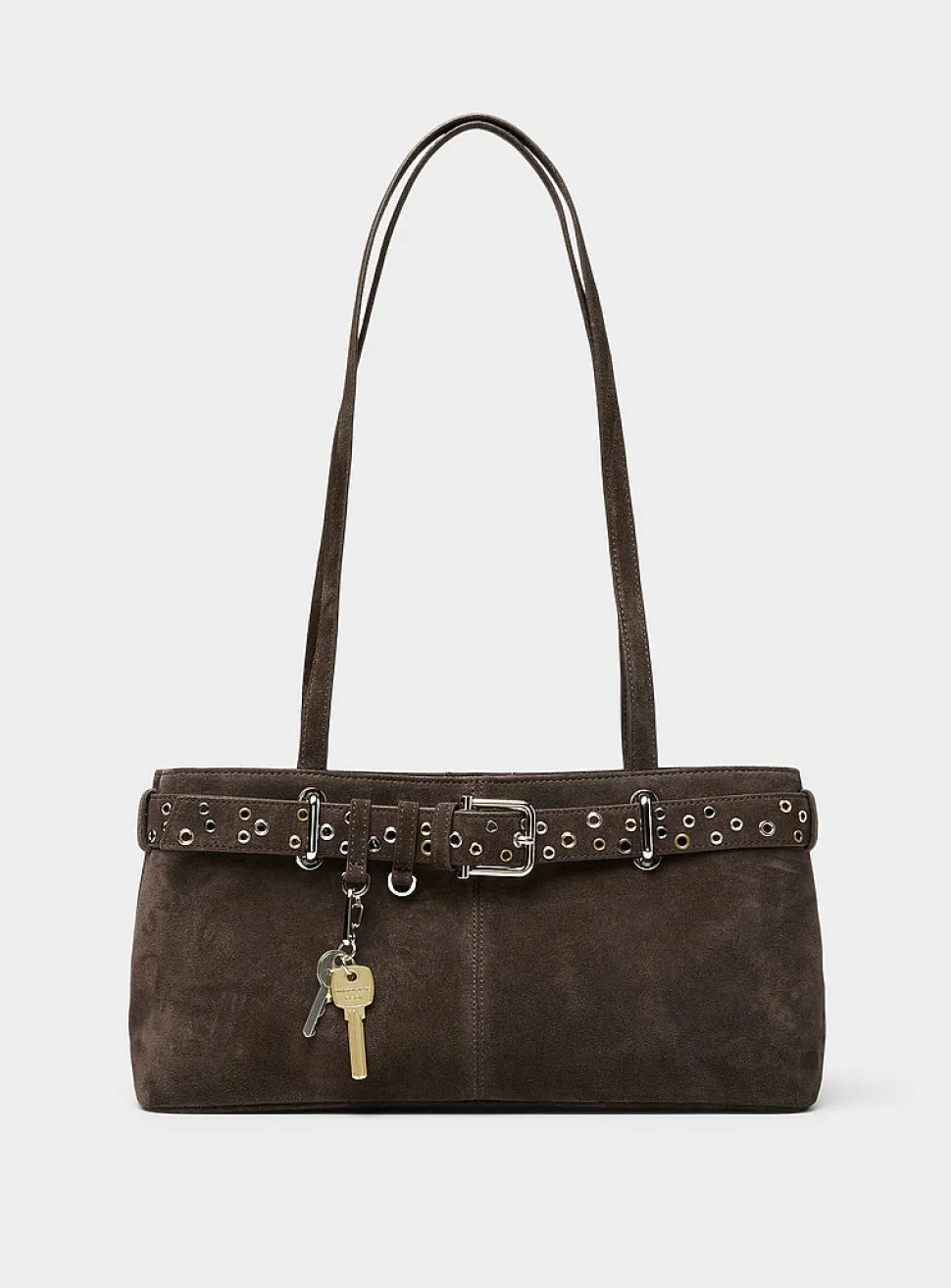 Brocle brown suede shoulder bag