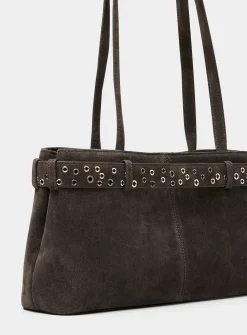 Brocle brown suede shoulder bag