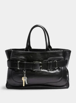 Brocle large glossy leather tote bag