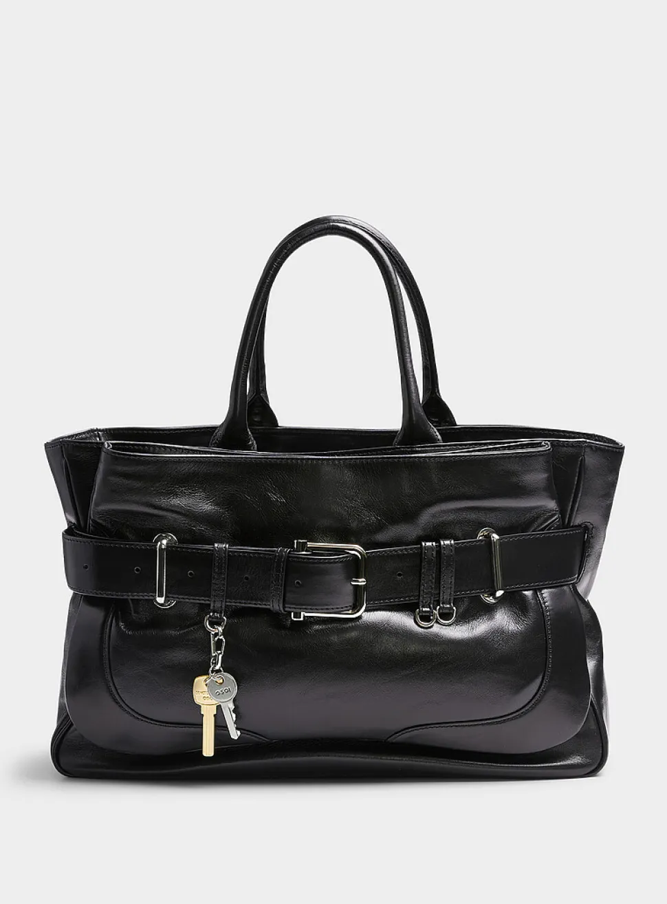 Brocle large glossy leather tote bag