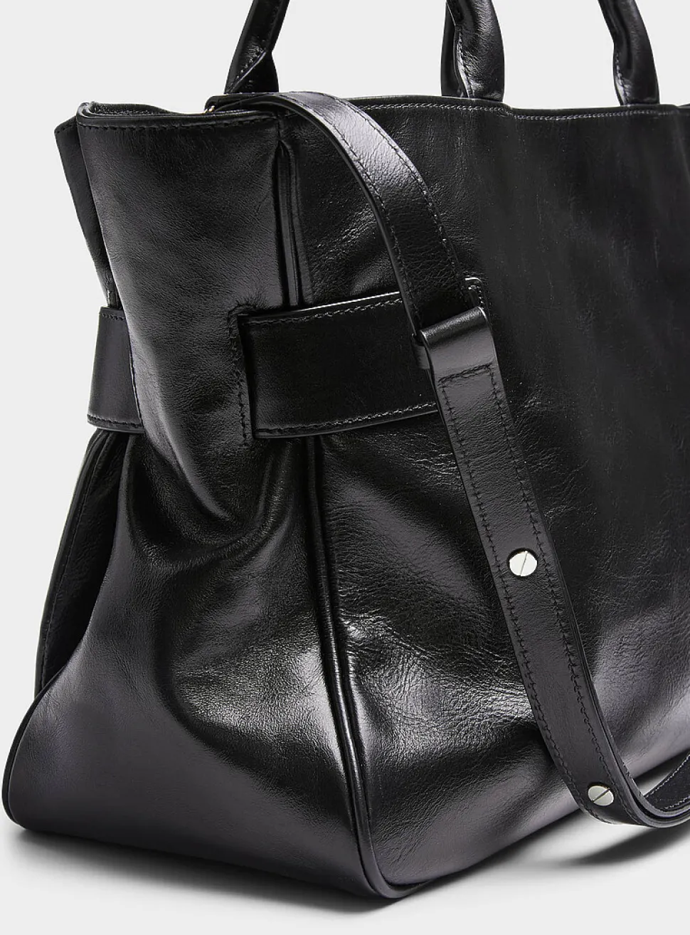 Brocle large glossy leather tote bag