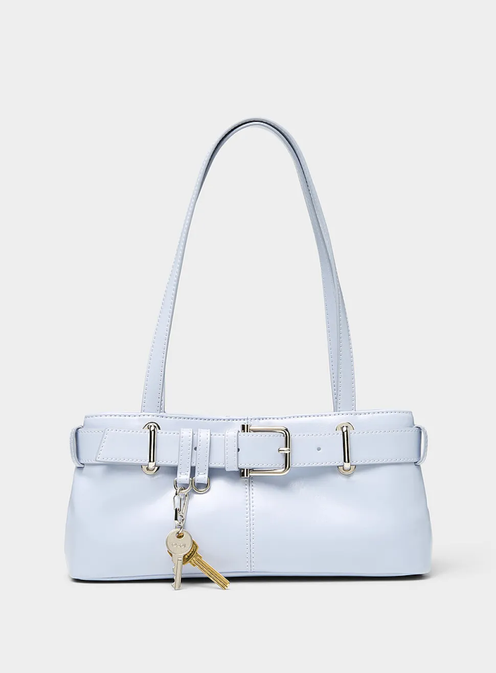 Brocle misty blue leather shoulder bag