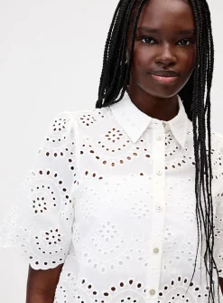 Broderie anglaise boxy-fit shirt