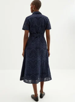 Broderie anglaise midi shirtdress