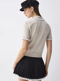 Broderie anglaise Peter Pan collar sweater