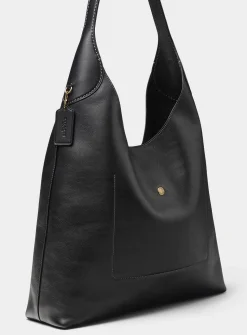 Brooklyn black leather hobo bag