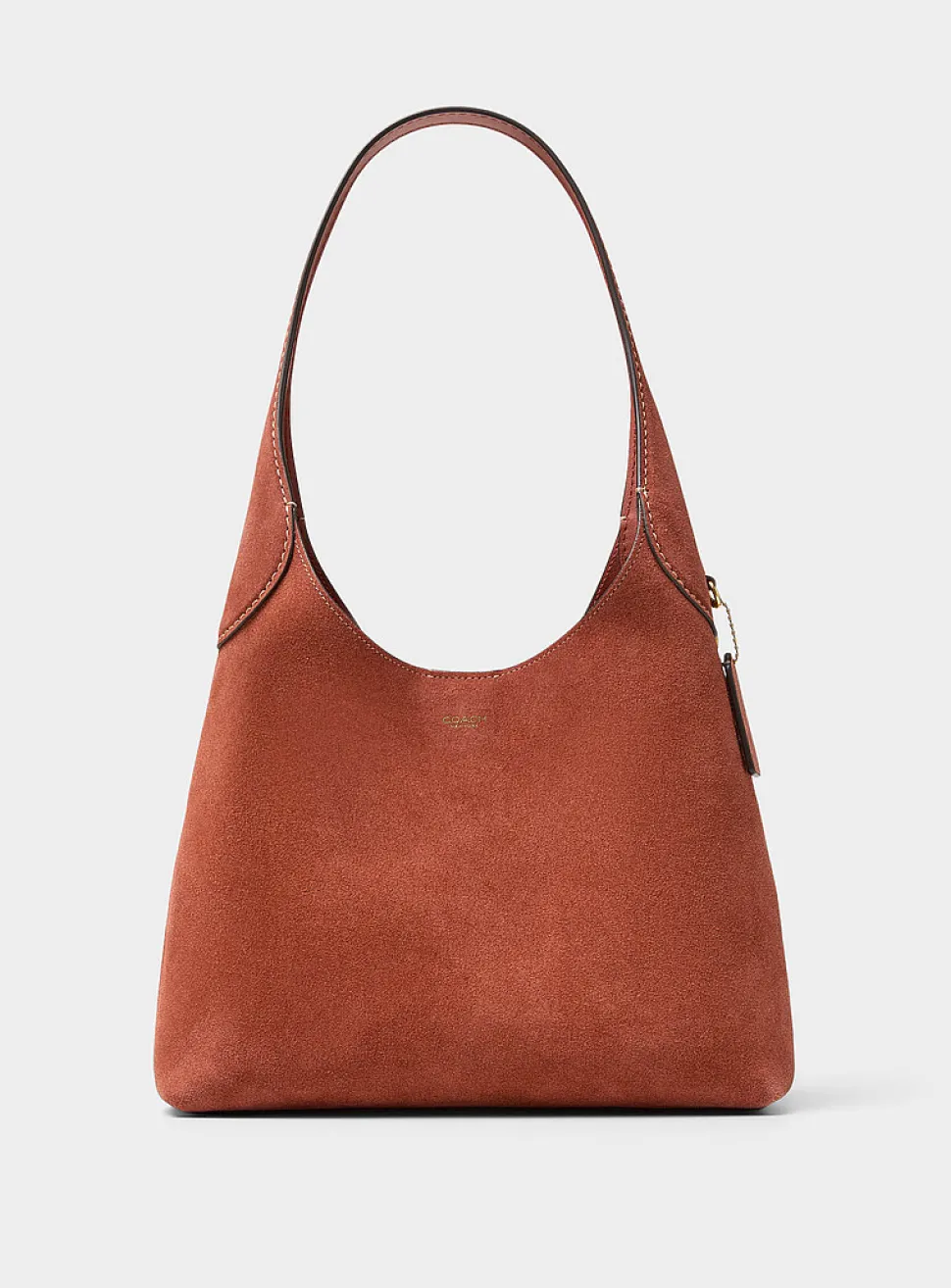 Brooklyn rust brown suede hobo bag
