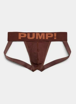 Brown ribbed jockstrap