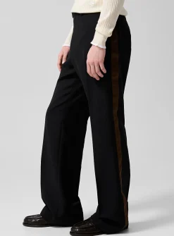 Brown stripe bootcut tuxedo pant