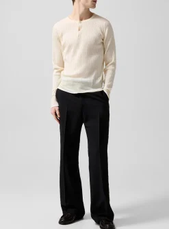 Brown stripe bootcut tuxedo pant