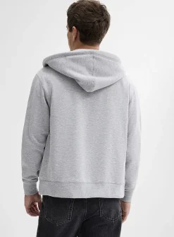 Brushed-interior zip-up hoodie