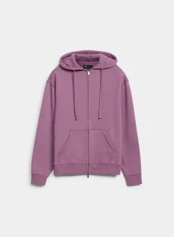 Brushed-interior zip-up hoodie