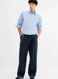 Brushed twill pleated chinos