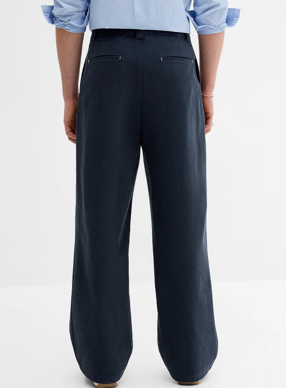 Brushed twill pleated chinos