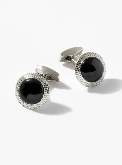 Bullseye onyx cufflinks