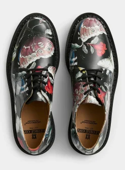 Butterfly print derby shoes