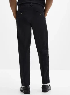 Buttoned elastic-waist chinos