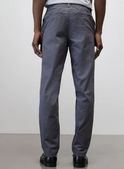 Buttoned elastic-waist chinos