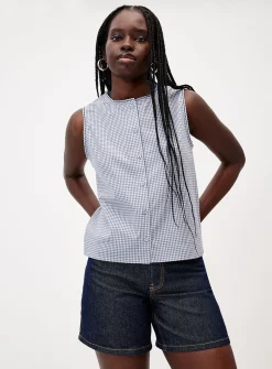 Buttoned organic cotton cami