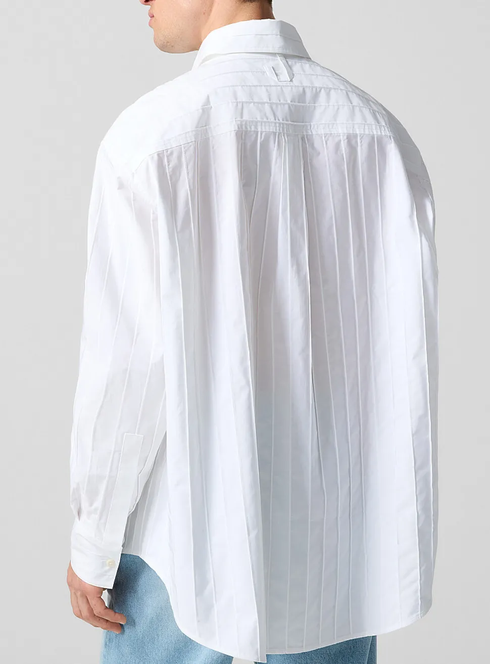 Camargue loose pleated poplin shirt