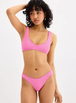 Candy-pink ribbed bralette