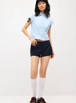Cap-sleeve fitted shirt
