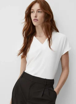 Cap-sleeve flowy blouse