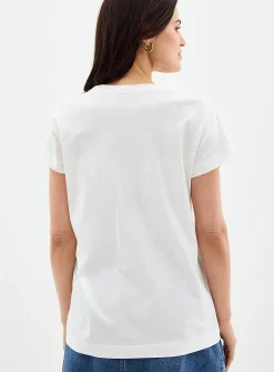 Cap-sleeve palm tree T-shirt