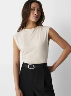 Cap-sleeve ultra-flowy T-shirt
