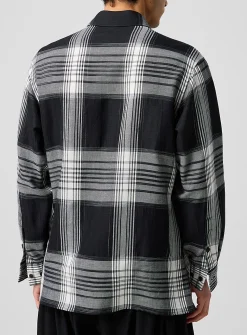 Checkered cotton-hemp shirt