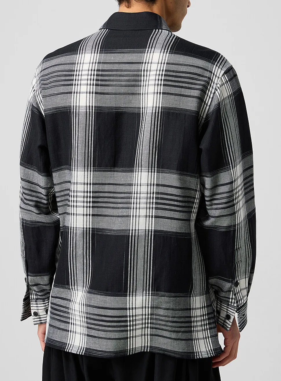 Checkered cotton-hemp shirt