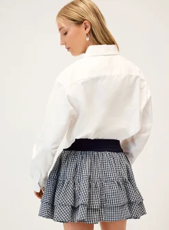 Checkered tiered miniskirt