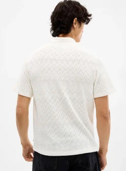 Chevron jacquard polo