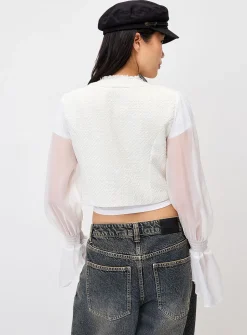 Chiffon sleeves parade blazer