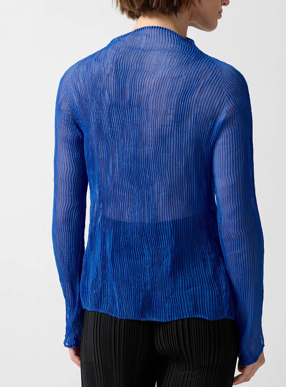 Chiffon Twist high-neck top