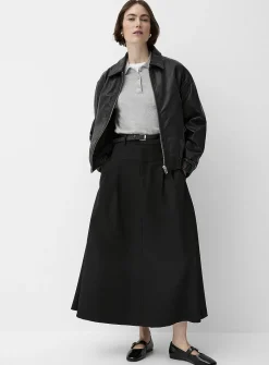 Ciara shirt collar leather jacket