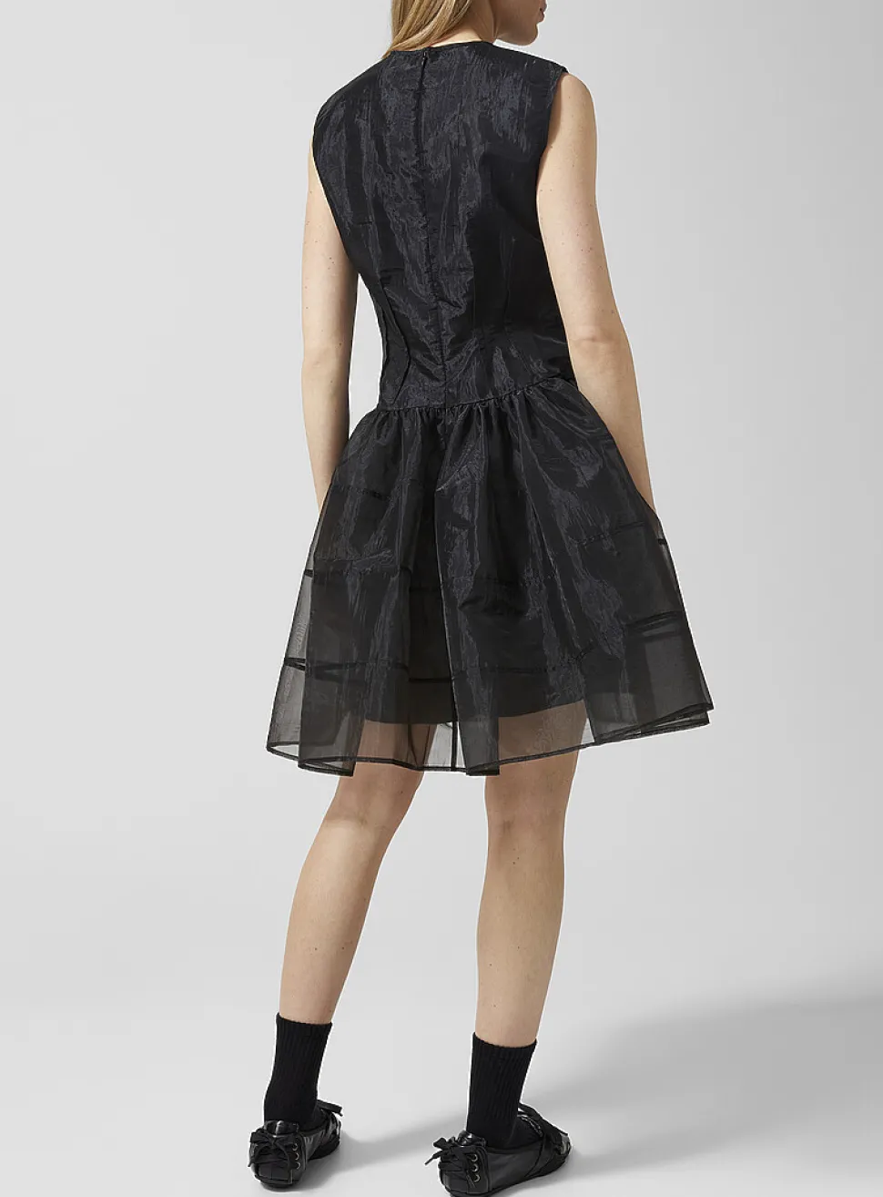 Claudie black organza minidress