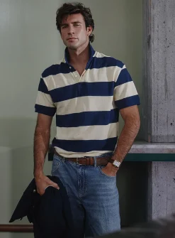 Club-stripe piqué polo