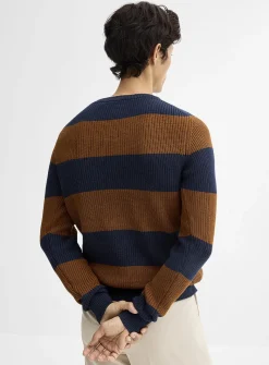 Club-stripe rib-knit sweater