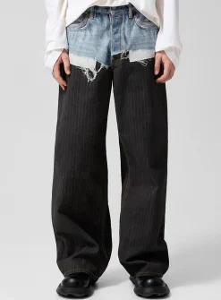 Coated effect trompe-l'oeil pant